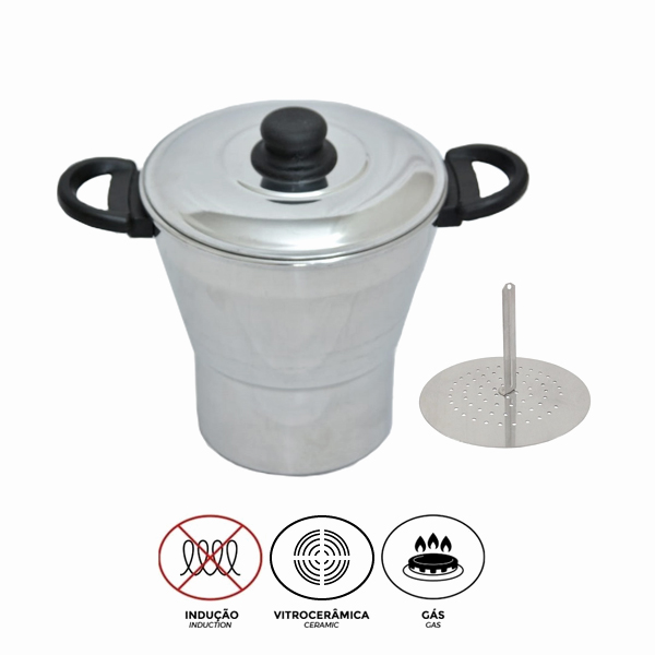 Cuscuzeira de Alumínio Polida DuSertão