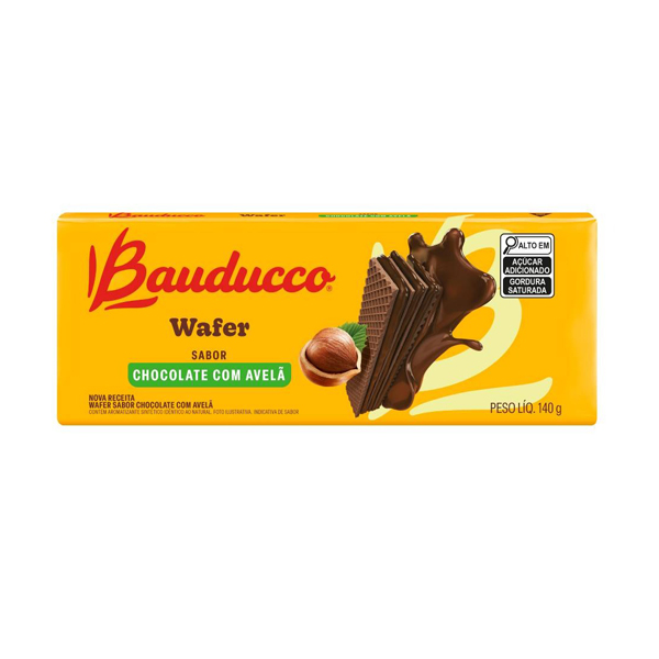 Wafer Chocolate com Avelã Bauducco 140g